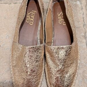 Franco Sarto Metallic Gold Slip-On Flats